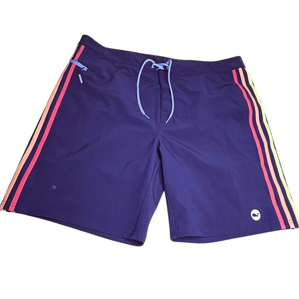 Vineyard Vines Men's Stripe Drawstring Lined Board Shorts Multicolor Size 40